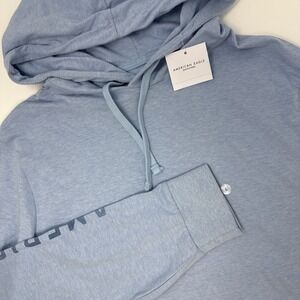 American Eagle Lightweight T-Shirt Hoodie Blue Men's Large NEW